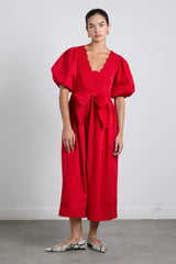 Aria Bow Embroidered Midi Dress