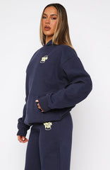 Oversized Hoodie Navy Love For You