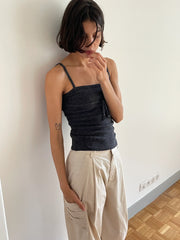 Gathered Pocket Wide Leg Trouser