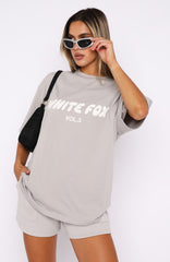Oversized Tee Moon Graphic Slouch Shoulders