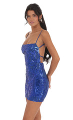 Royal Blue Sequin Bodycon Dress