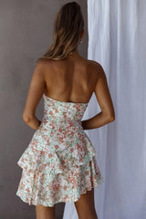 Sweetheart Neckline Asymmetrical Floral Dress