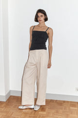 Gathered Pocket Wide Leg Trouser