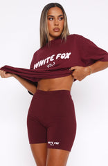 Ribbed Bike Shorts Red Velvet