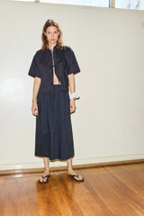 The Tied Up Shirt Black Oversized Box Fit