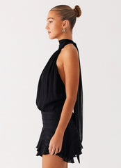 Willow Chiffon Mini Dress Black