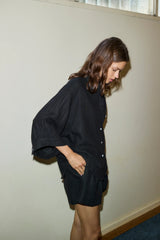 The Deep Black Linen Set