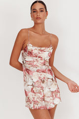 Pleated Mini Dress in Rose