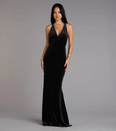 Velvet Tie Back Formal Gown