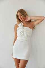 One Shoulder Twist Mini Dress