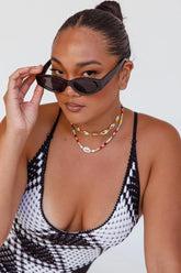 Cat Eye Sunglasses Black Tinted Lenses Vintage Style