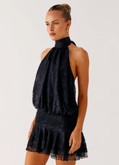 Willow Lace Mini Dress Black Lace