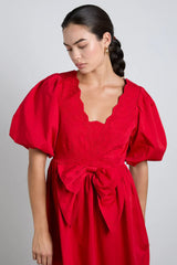 Aria Bow Embroidered Midi Dress