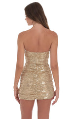 Strapless Sequin Cutout Bodycon Dress
