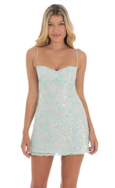 Sequin Embroidered Babydoll Dress