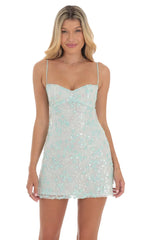 Sequin Embroidered Babydoll Dress