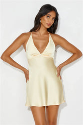 Satin Halter Mini Dress Love To Wear