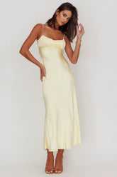 Twist Back Satin Maxi Dress