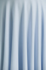 Powder Blue High Neck Midi Dress With Puff Sleeves