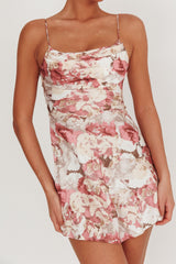 Pleated Mini Dress in Rose