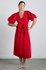 Aria Bow Embroidered Midi Dress