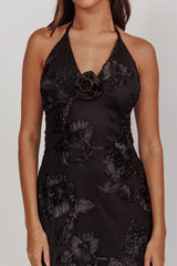 Rosette Ribbon Embellished Maxi Dress