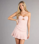 Sequin Tweed Strapless Mini Dress Sparkle and Chic