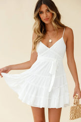 Cami Strap Waist Tie Frill Dress