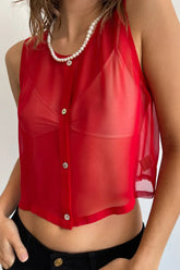 Silk Vest with Mother of Pearl