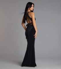 Velvet Tie Back Formal Gown
