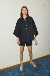 The Deep Black Linen Set