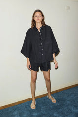 The Deep Black Linen Set