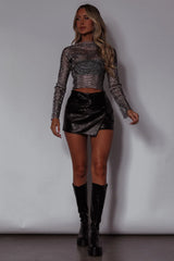 Diamante Mesh Evening Top