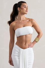 White Bandeau Crop Top Summer Staple