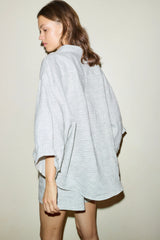 Pinstripe Linen Set Oversized Shirt and Shorts
