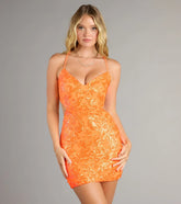 Serving Sparkle Sequin Lace Up Bodycon Dress