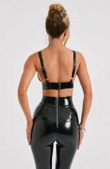 Viola Bra Top Black Vinyl Bralette