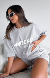 Oversized Tee Moon Graphic Slouch Shoulders