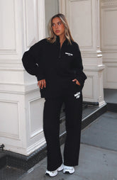 Wide Leg Sweatpants Monochrome Comfort Mode Activated