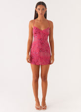 Sequin Cami Mini Dress Fuchsia Shimmer