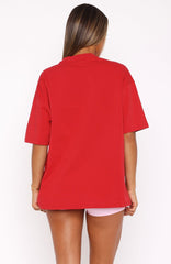 Oversized Tee In The Moment Love Red