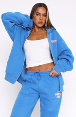 Zip Front Hoodie Azure Comfort and Style