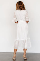Virginia Eyelet Midi Dress Off White