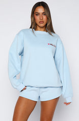 Oversized Sweater Baby Blue Cozy Cute