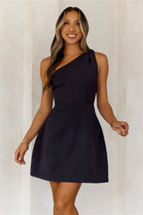 One Shoulder Mini Dress With Twist Detail