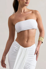 White Bandeau Crop Top Summer Staple