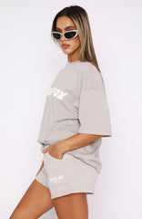 Oversized Tee Moon Graphic Slouch Shoulders