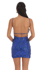 Royal Blue Sequin Bodycon Dress