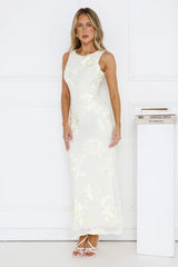 Vibe To It Mesh Maxi Dress Flowy Ethereal Embroidered