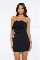 Wild Ivy Strapless Mini Dress Floral Applique